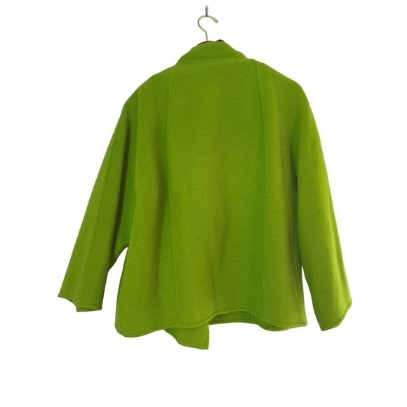 Per se lime green wool  jacket /scarf Large - Picture 2 of 6